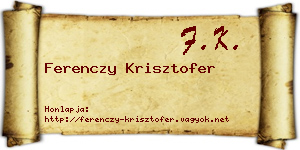 Ferenczy Krisztofer névjegykártya